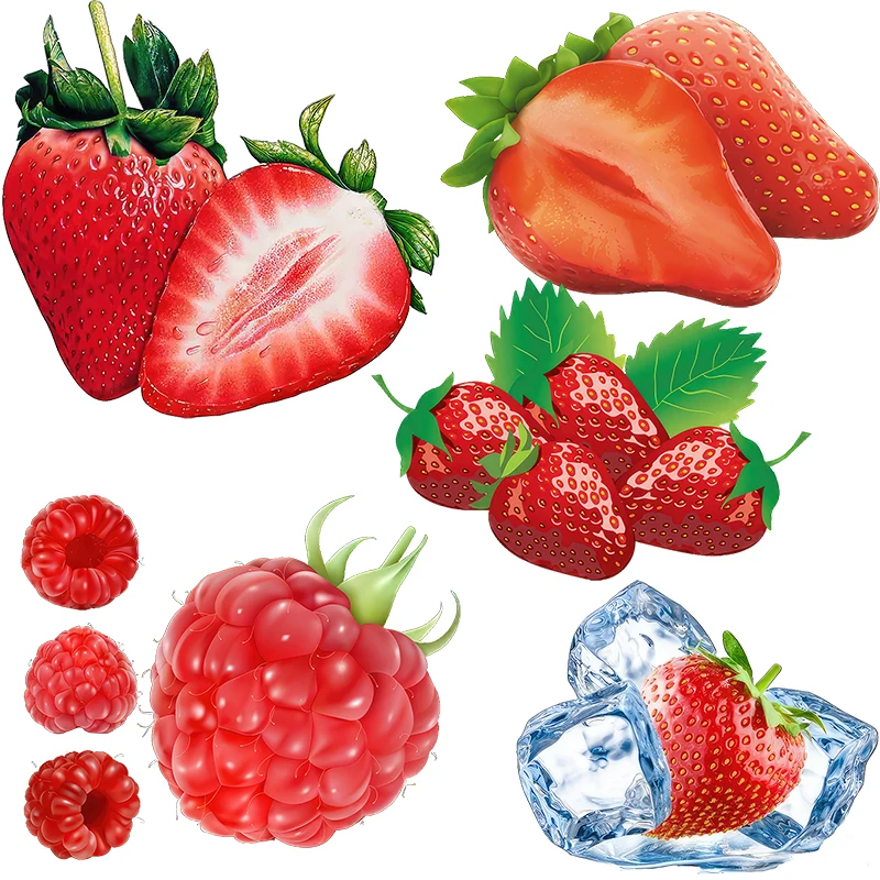 Three Ratels CO83 Vivid Strawberry Cute Fruit Room Decoration Wall Sticker Kitchen Waterproof Self adhesive Decal