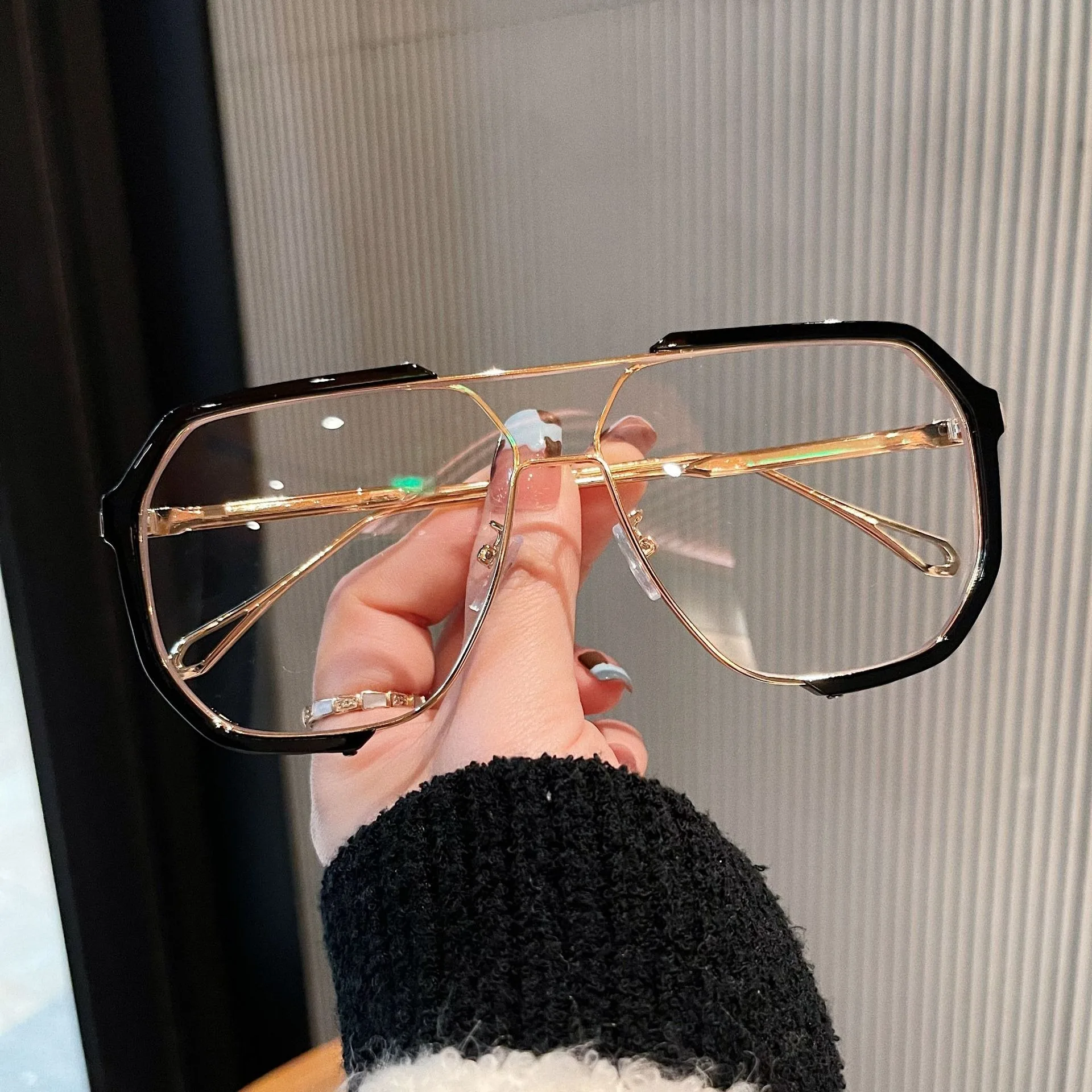 Übergroße Sonnenbrille Frauen Neue Einzigartige Einteilige Mode Sonnenbrillen für Männer UV400 Punk Gläser Trend Weibliche Brillen UV400 – Detail 13