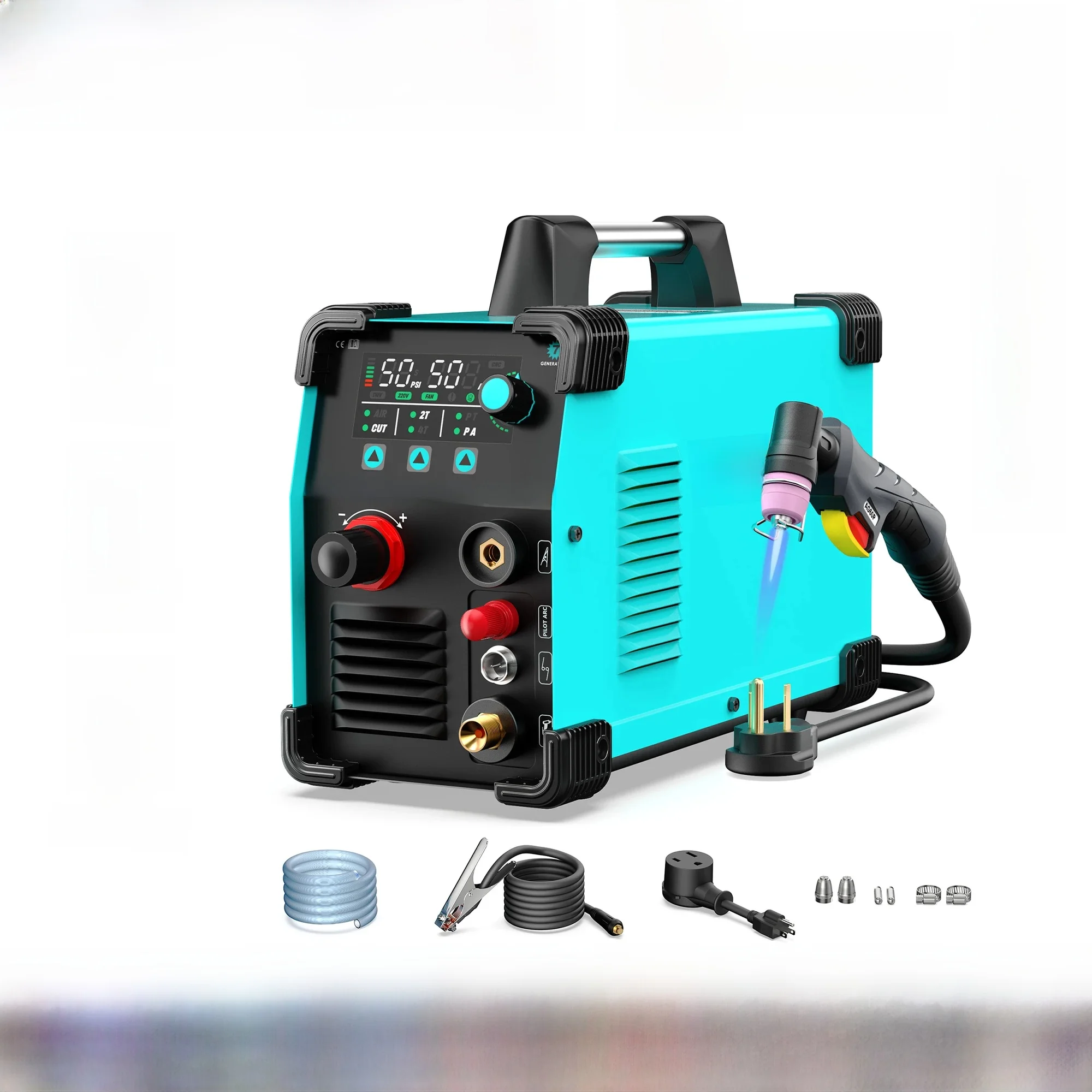 bestarc Plasma Cutter, Pilot Arc BTC500DP 7th GEN 50Amps Screen Display Single Phase Voltage 220V Digital Plasma Cutting Machine