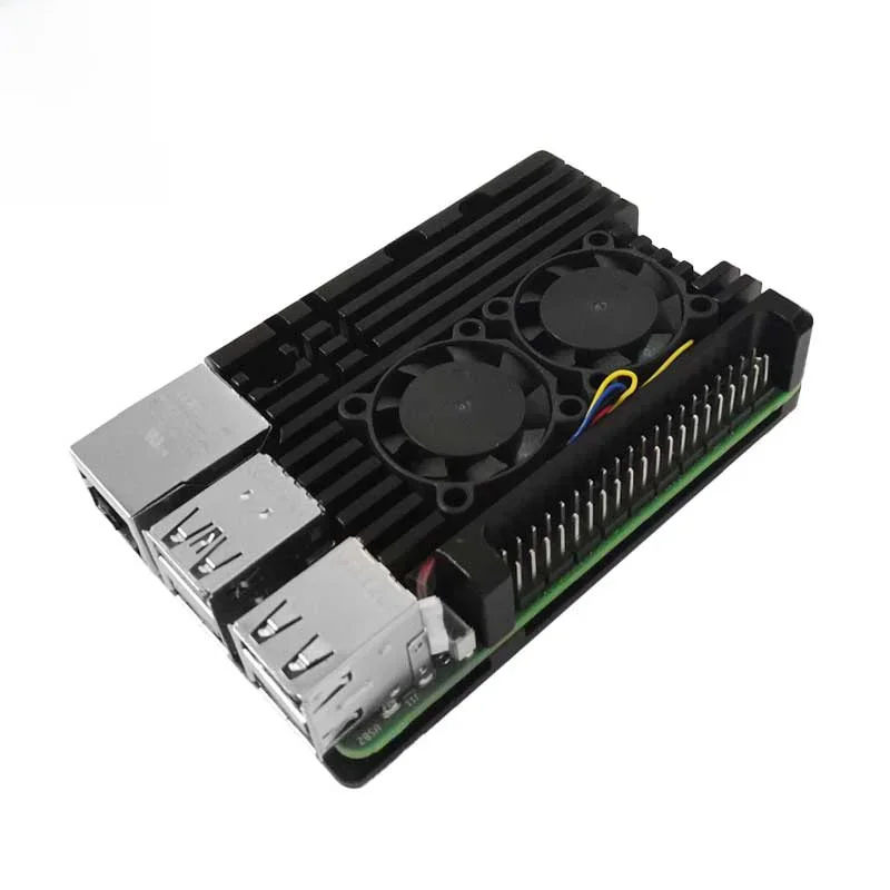 Himbeer Pi5 Aluminium legierung Gehäuse Doppel kühl ventilatoren für Pi 5
