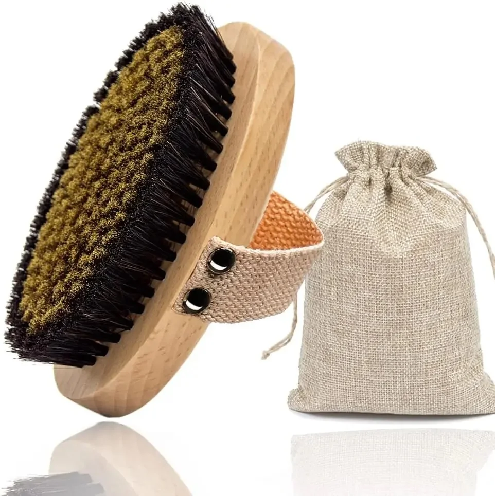 Brosse sèche en fil de cuivre, peigne en bois de hêtre, exfoliant pour la peau de poulet, Massage, dragage, contrôle du corps, Circulation sanguine