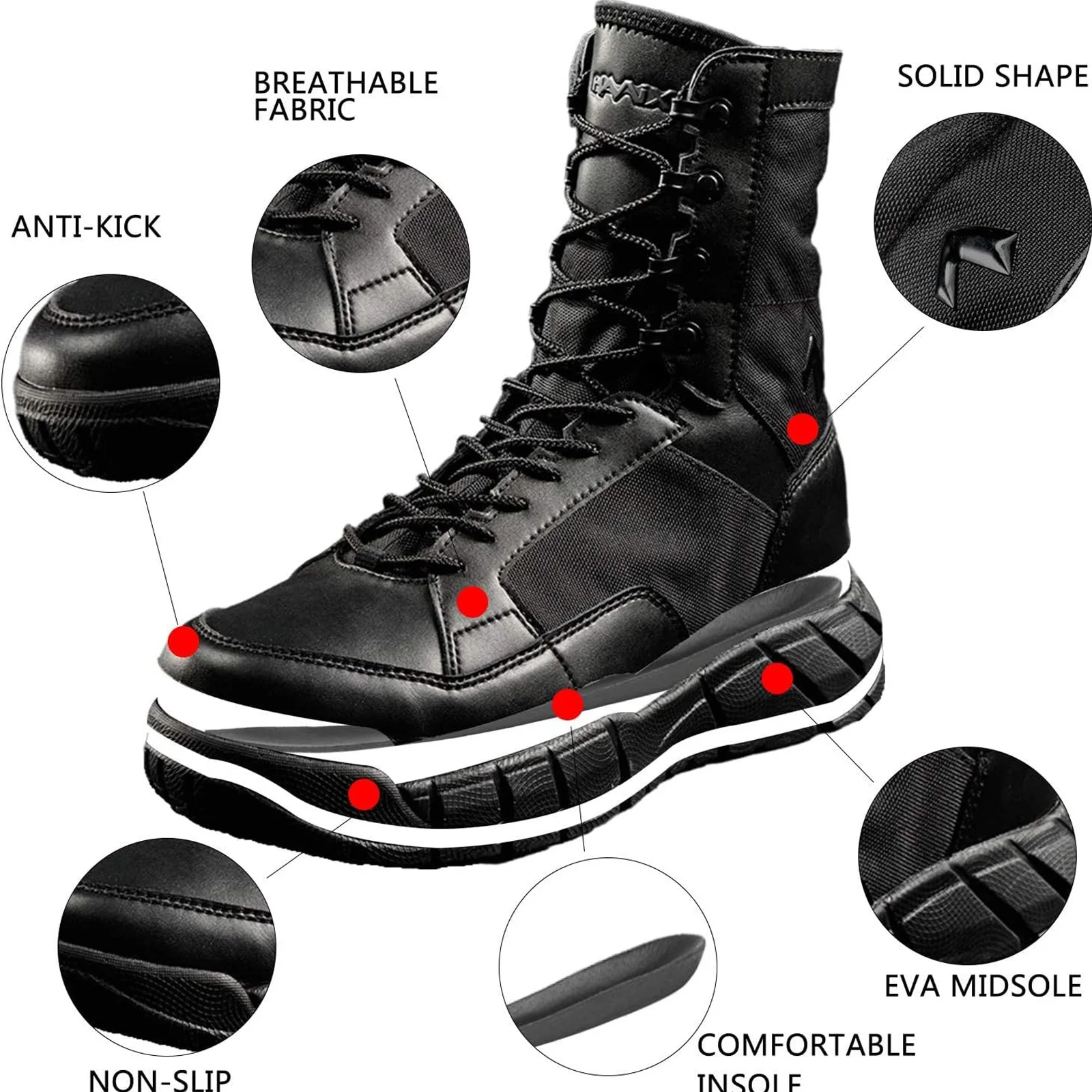 YEVHEV PAVEHAWK Men's Tactical Boots Outdoor Casual Lightweight Coyote Military Boots Hiking Combat Boots