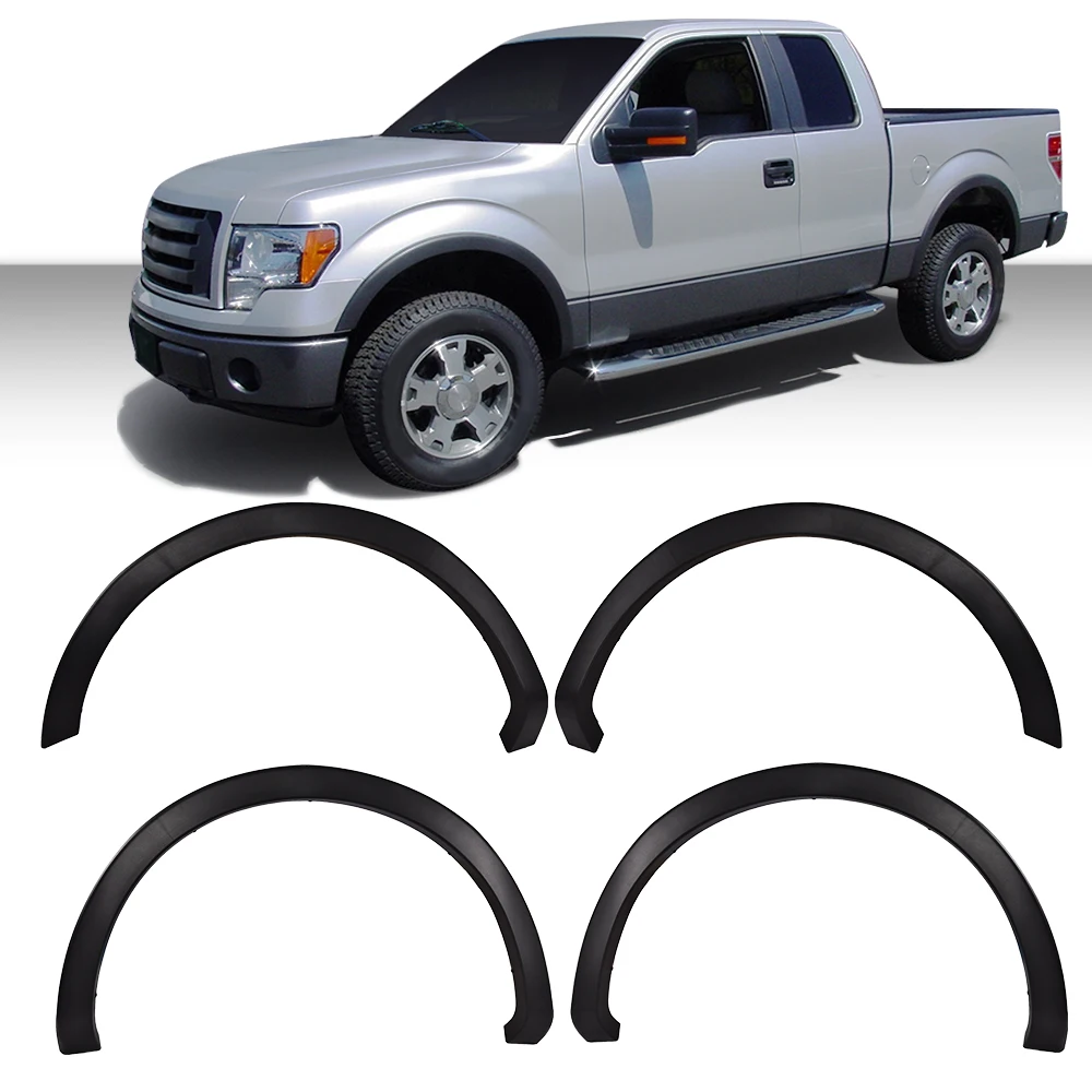 

Fender Flares Wheel Protector Matte Black Fit for 2009-2014 Ford F150 Replacement Fo1268100,Fo1269100 9L3Z16038A, 9L3Z16038B