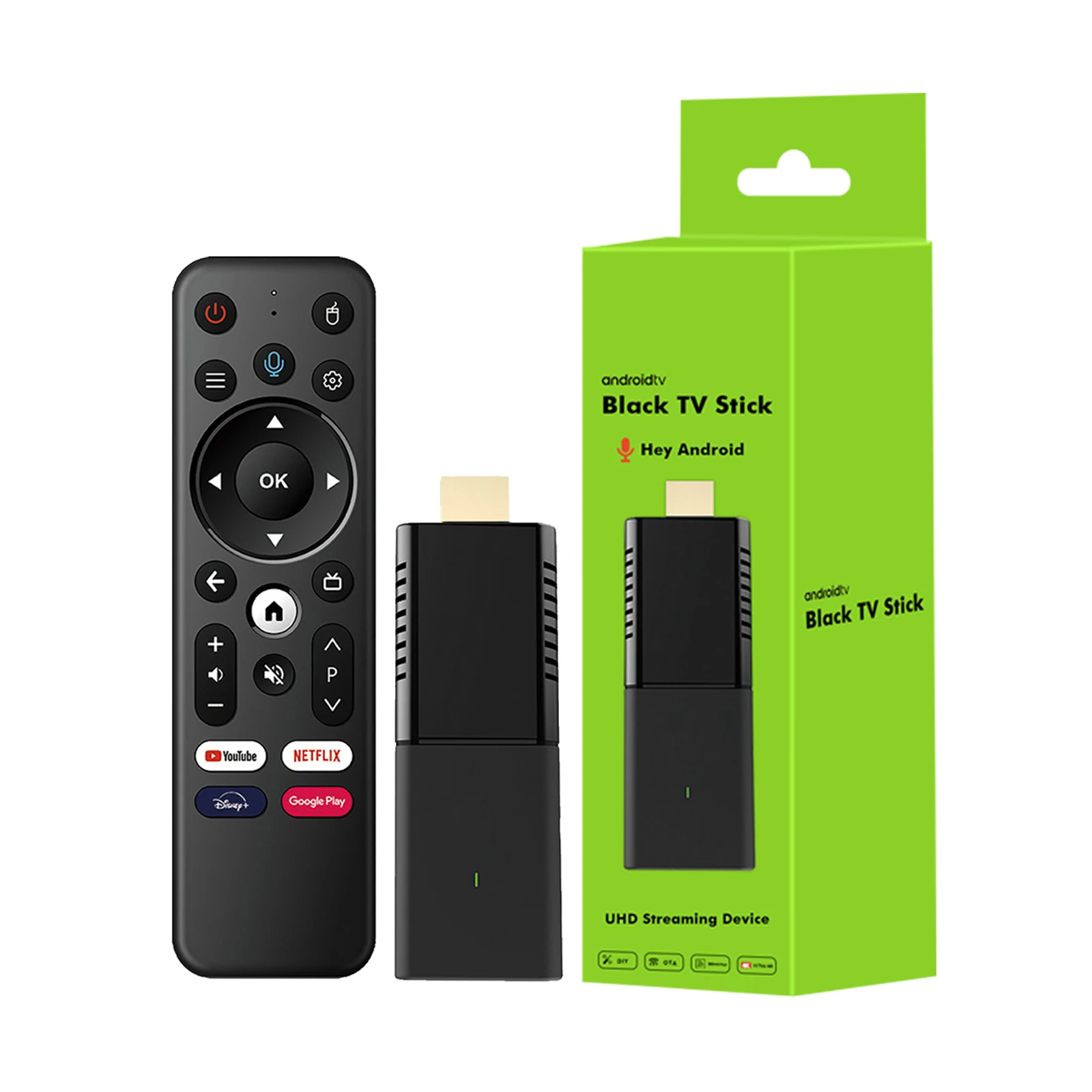 Android 10 iATV Q3 TV Stick Quad-core AV1 4K HDR TV Stick 2GB/16GB WiFi BT Controle de Voz TV Portátil