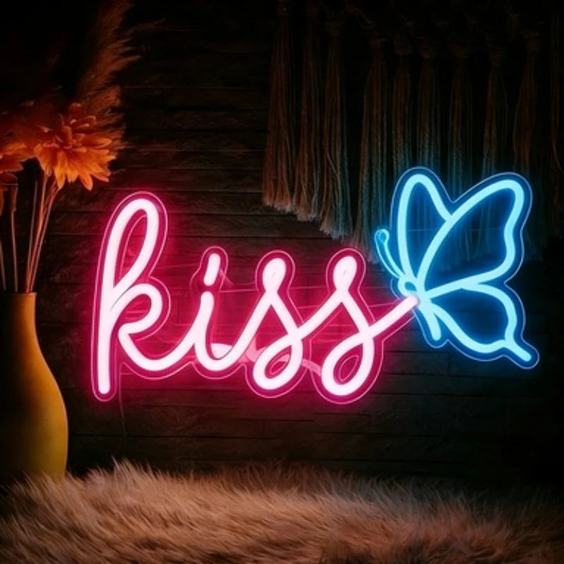 

Светодиодная вывеска в виде бабочки на заказ, декоративный светильник для бара и лаунж-зон, для оформления помолвки/предложения, ночник, декор для комнаты, домашний декор