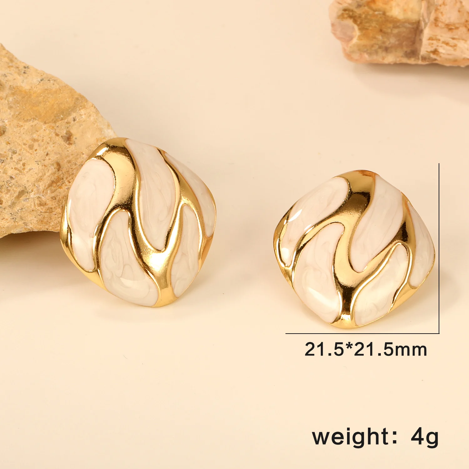 LUXUKISSKIDS Trendy Irregular Earrings Rhomboid Golden Texture Studs Antiallergy Acrylic Black/Blue Piercing Retro Woman Jewelry