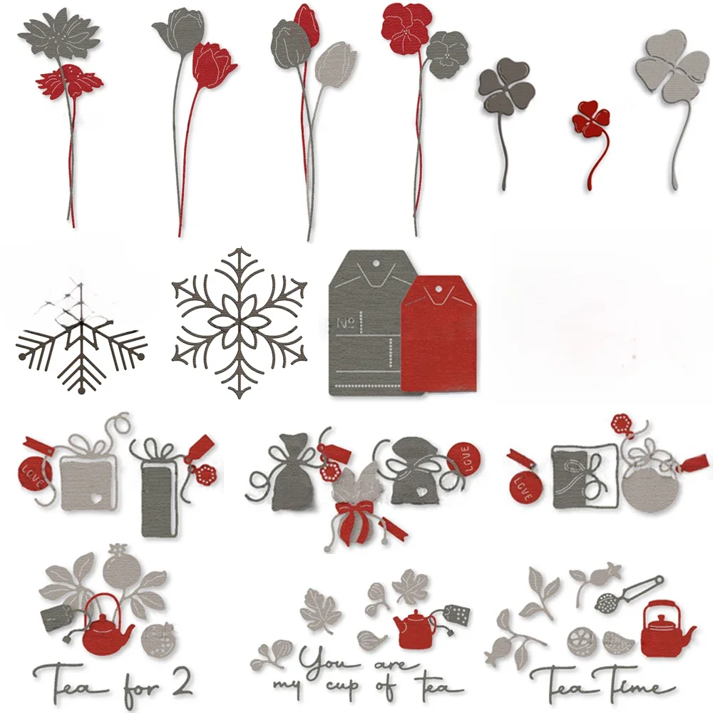 Artisanat d'étiquette de conception de fleurs 3D, matrices de découpe en métal, feuilles, heure du thé, découpé pour bricolage, scrarpbooking, cartes en papier, moule exécutif, nouveau, 2023