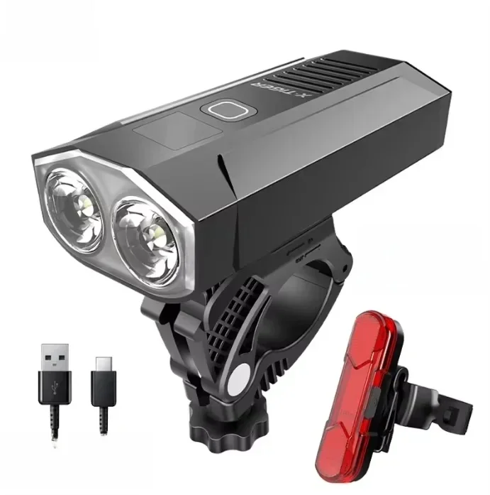 AliExpress X-TIGER X-Tiger Bicycle Front Light Set Waterproof Rechargeable LED 5200mAh Mountain Bike Light Aluminum Alloy Ultralight Flashlight