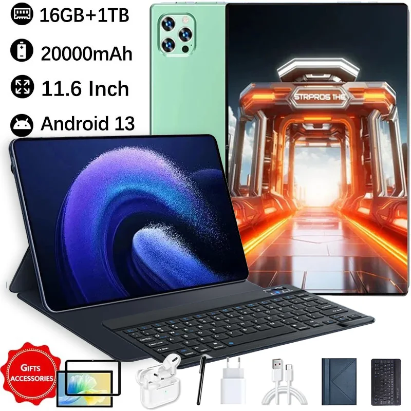 2024 Tablet Android 20000mAh wersja globalna 16GB + 1TB nowa sieć 11.6 cal 14 rdzeń Android 13.0 Tablet z Wifi