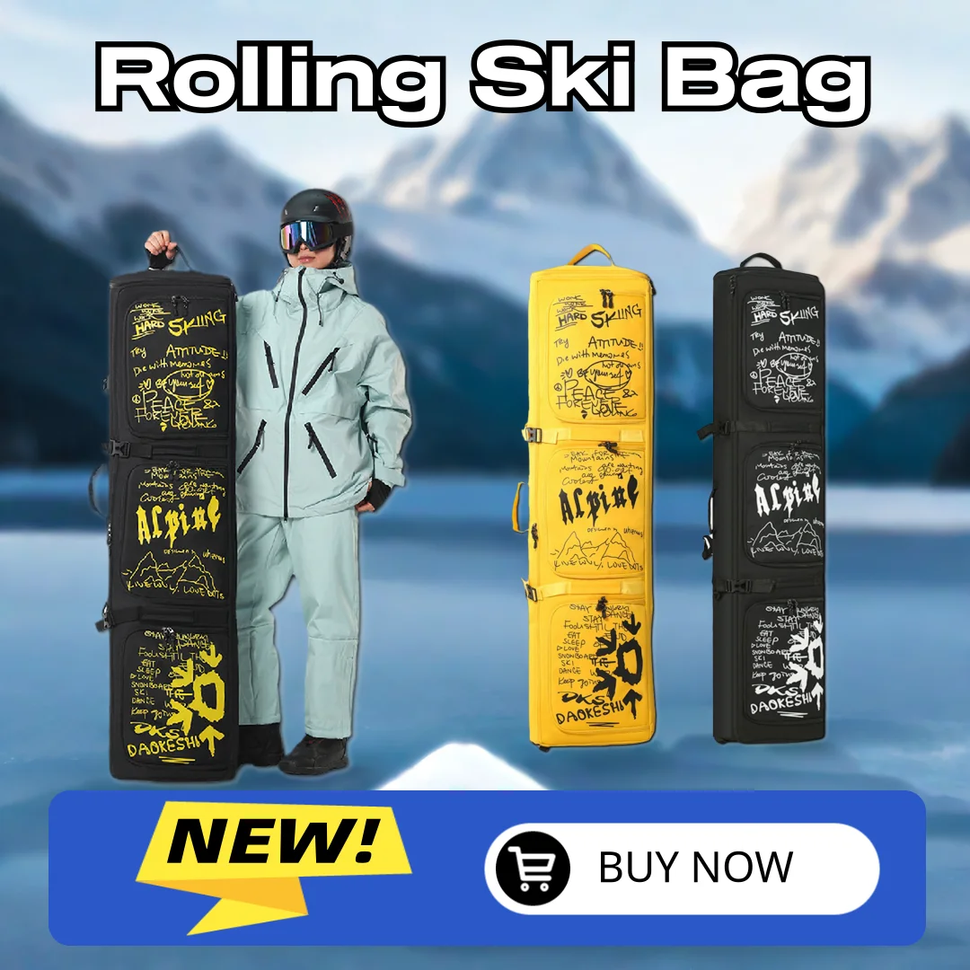 

Ski Wheel Bag Ski Storage Large Capacity Adjustable Dry-Wet Separation Waterproof Snowboard Accessory Travel Silent Scroll Bag