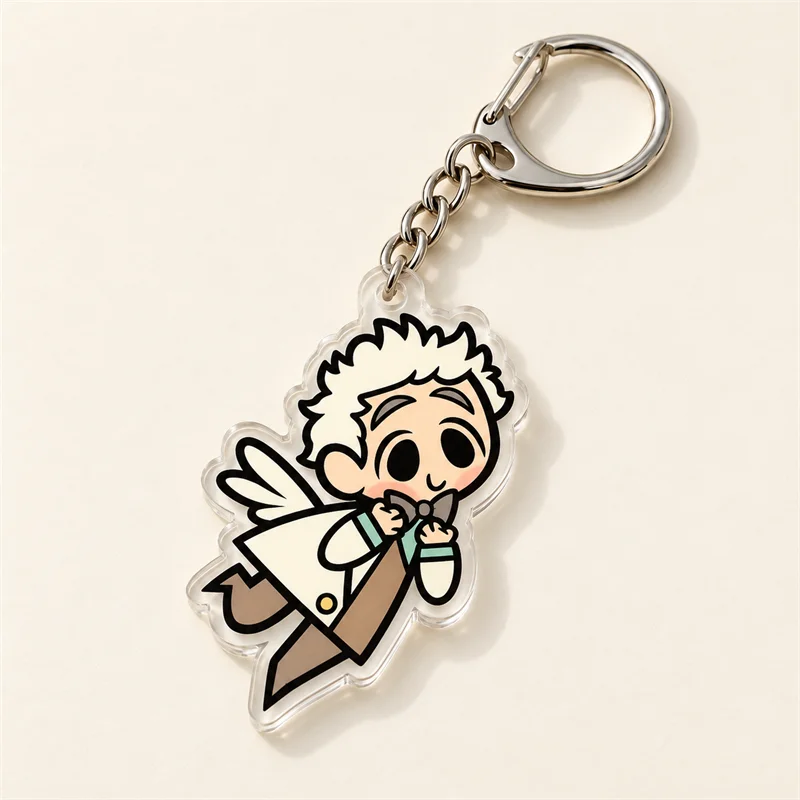 Good Omens CHIBI Keychains, Aziraphale & Crowley