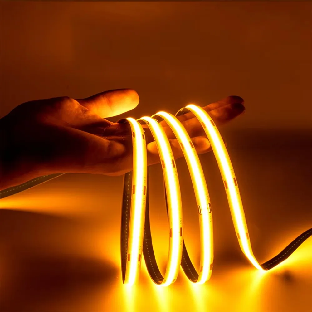 

Линейные светодиодные ленты COB с регулируемой яркостью 24 В, гибкая силиконовая светодиодная лента для декора комнаты, 320 светодиодов/м, линейное освещение высокой плотности