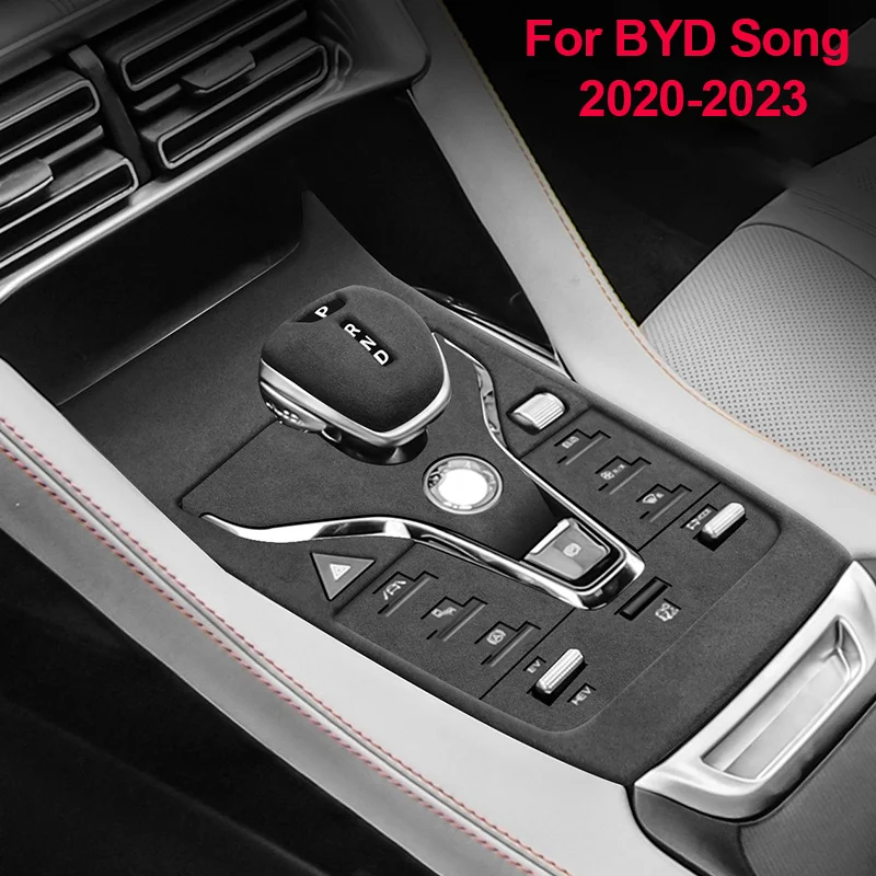 for BYD Song Plus Sealion 6 Seal U 2020 2021 2022 2023 Suede Car Gear Shift Knob Cover Shift Sticker Decorations Accessories