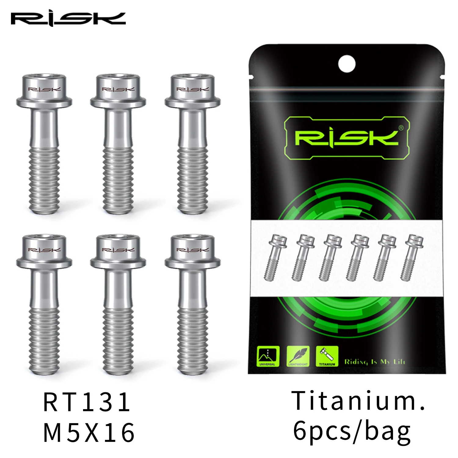 Risiko Titan Spindel schrauben 6 Stück m5x16mm m5x18mm Titan legierung Fahrrads chaft Schrauben bunte Fahrrads chaft MTB Bolzen Fahrrad zubehör – Detail 11