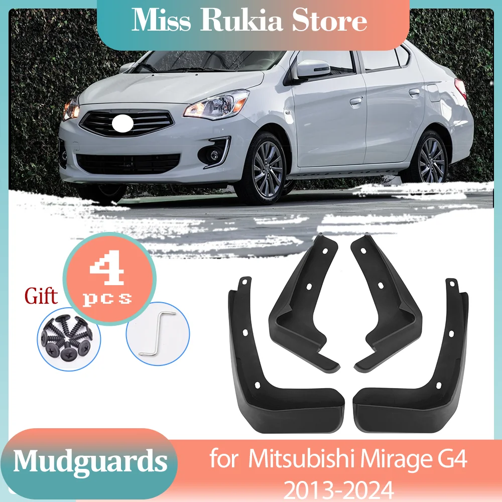 

4x Car Mud Flaps for Mitsubishi Mirage G4 Attrage Dodge Attitude 2013~2024 2015 Mudguards Splash Guards Fender Flare Accessories