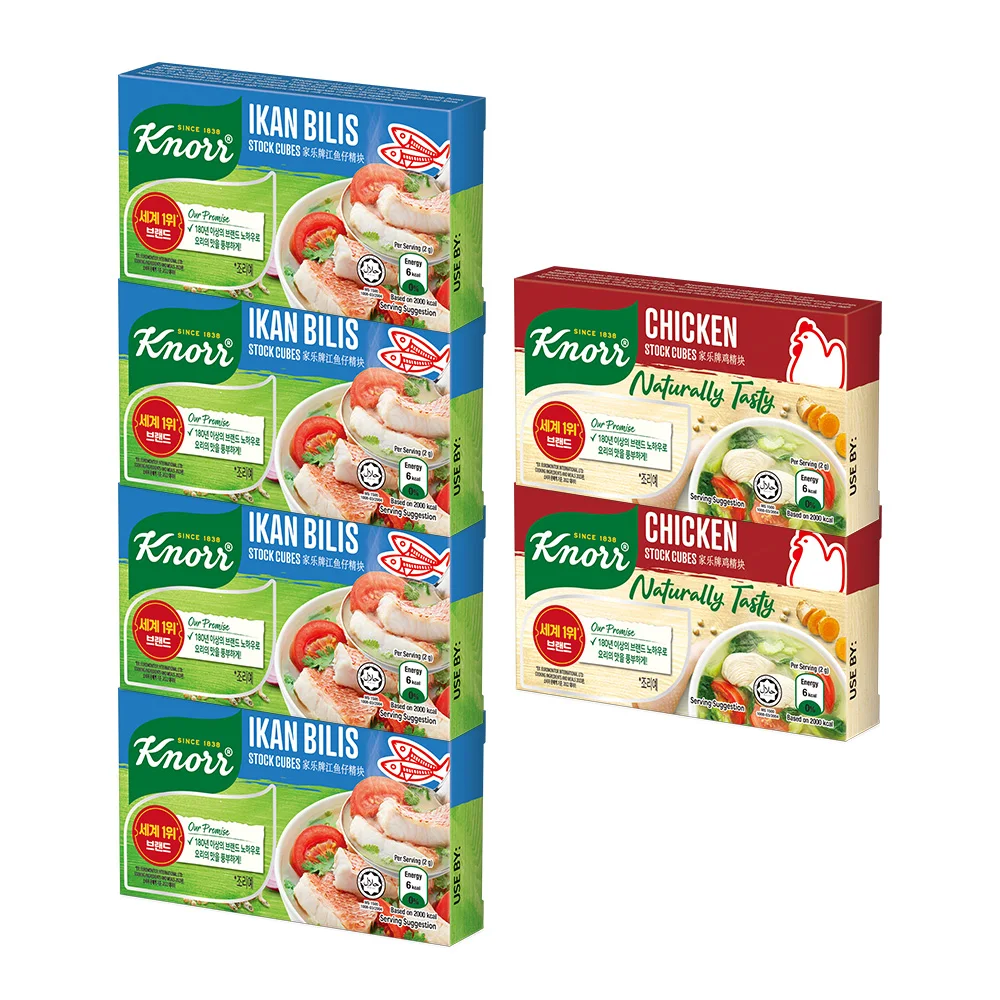 Knoor Stock Cub & Chobi 60g x 4 + Knoor Stock Cub Chicken Miniable 60g x 2 pieces