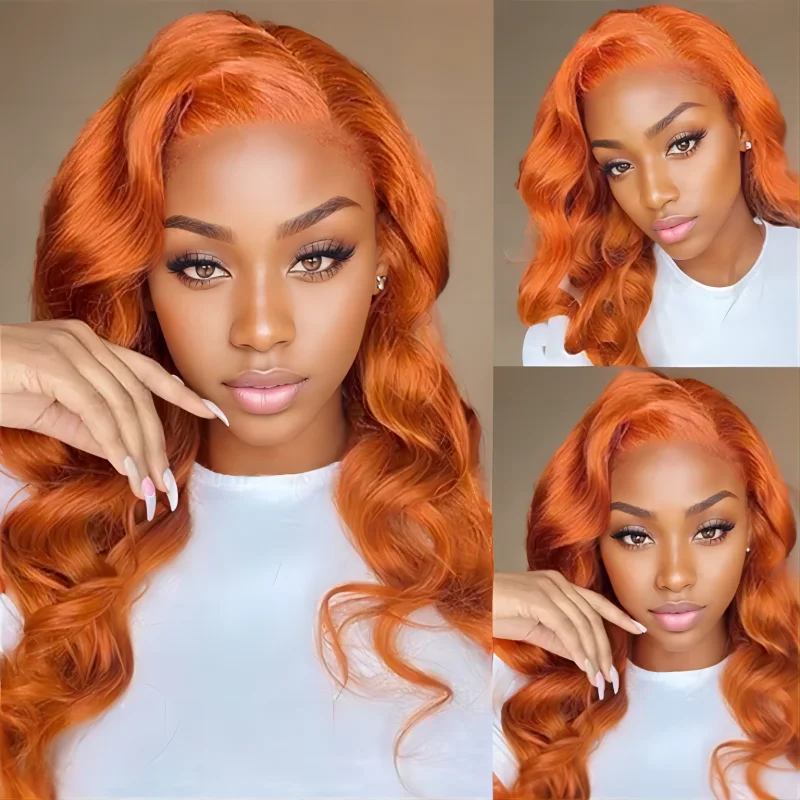 

30 inch 13x4 Orange Ginger Lace Front Wigs Human Hair Body Wave 13x6 HD Lace Frontal Wig Pre Plucked GLueless Human Hair Wigs