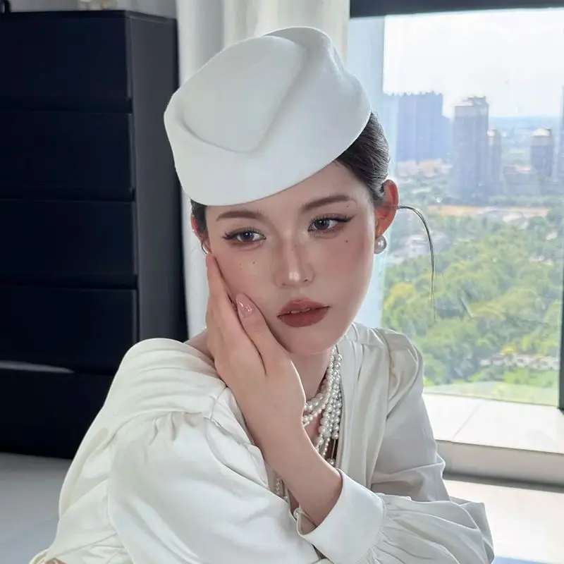 

Женская шляпа стюардессы для косплея, костюм бортпроводницы, шляпа-пилюлька для сценических выступлений