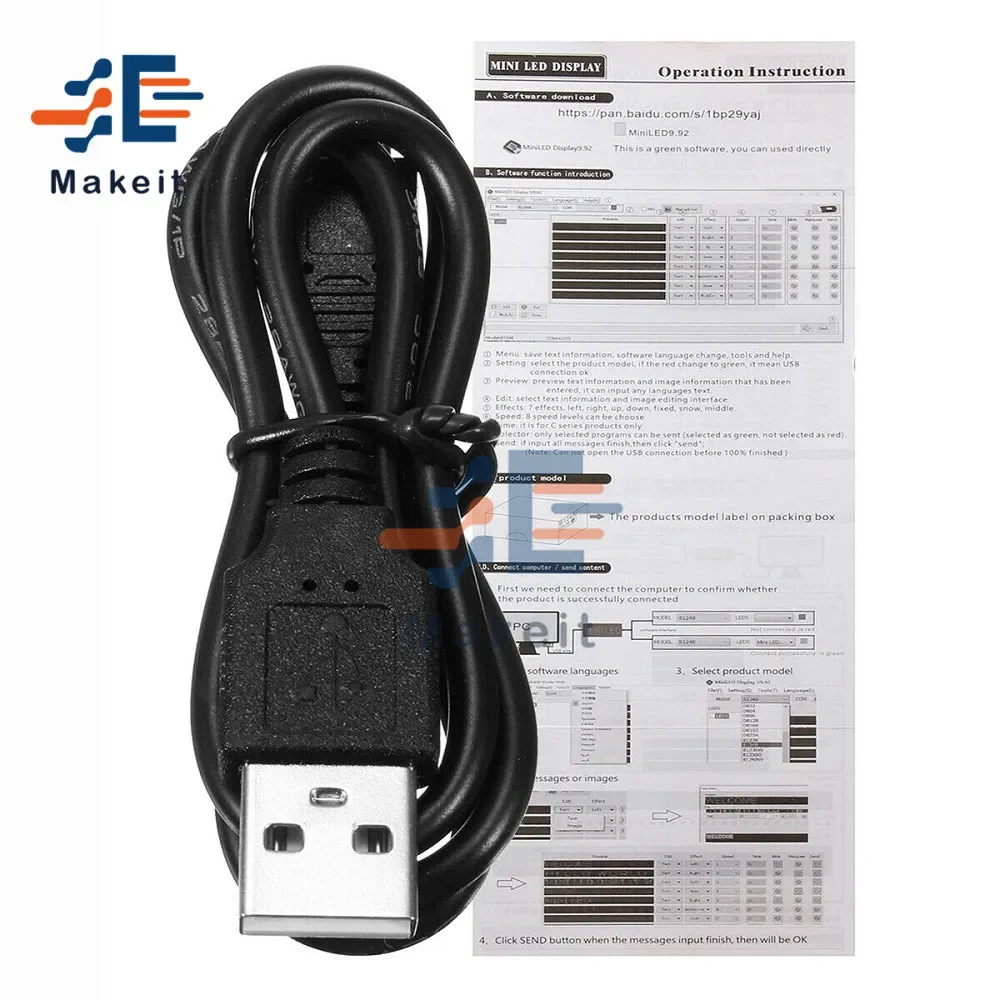 Mini 15 Display Talen Naam Badge Led Digitaal Display Oplaadbare Duurzame Scrolling Led Tag Sign Badge Module