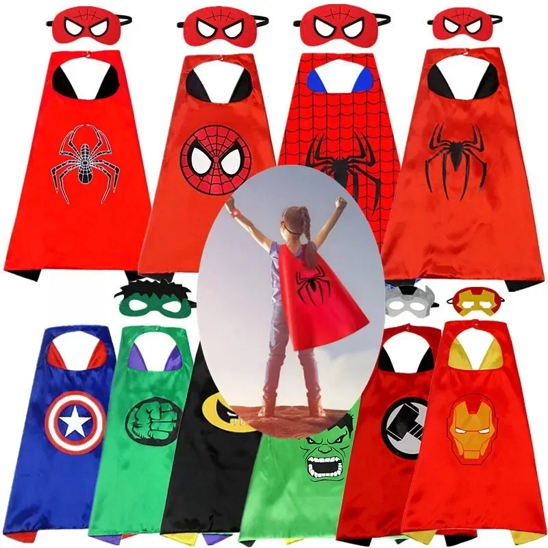 Superheld capes voor kinderen, cool Halloween kostuum cosplay festival feestartikelen gunsten aankleden, voor jongens meisjes van 3-12 jaar oud - afbeelding 2