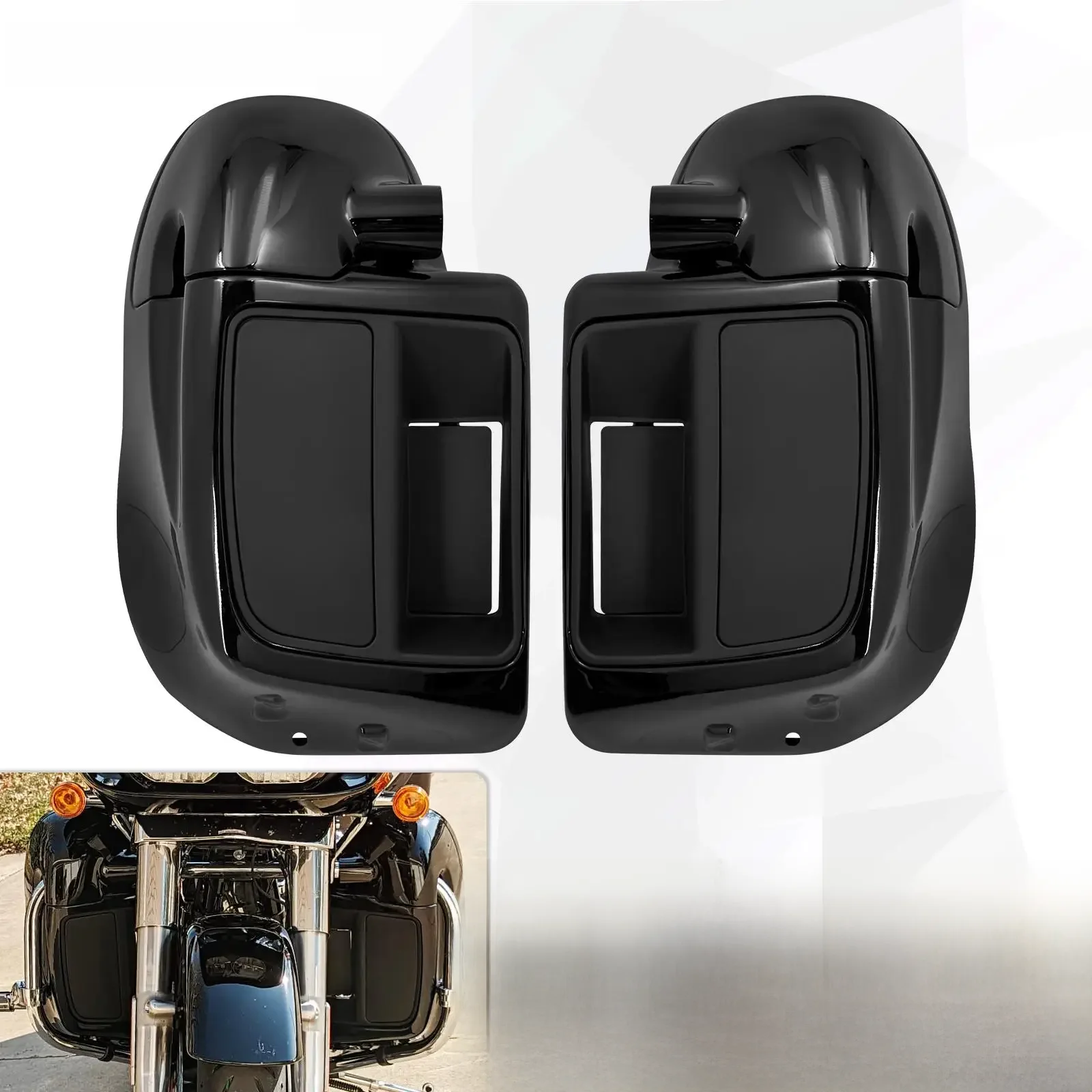 Motocyklowe jasne czarne dolne owiewki Wentylowane ocieplacze na nogi Nakładka na rękawiczki Do Harley Touring Electra Road Street Glide CVO 2014-23 — zdjęcie 2