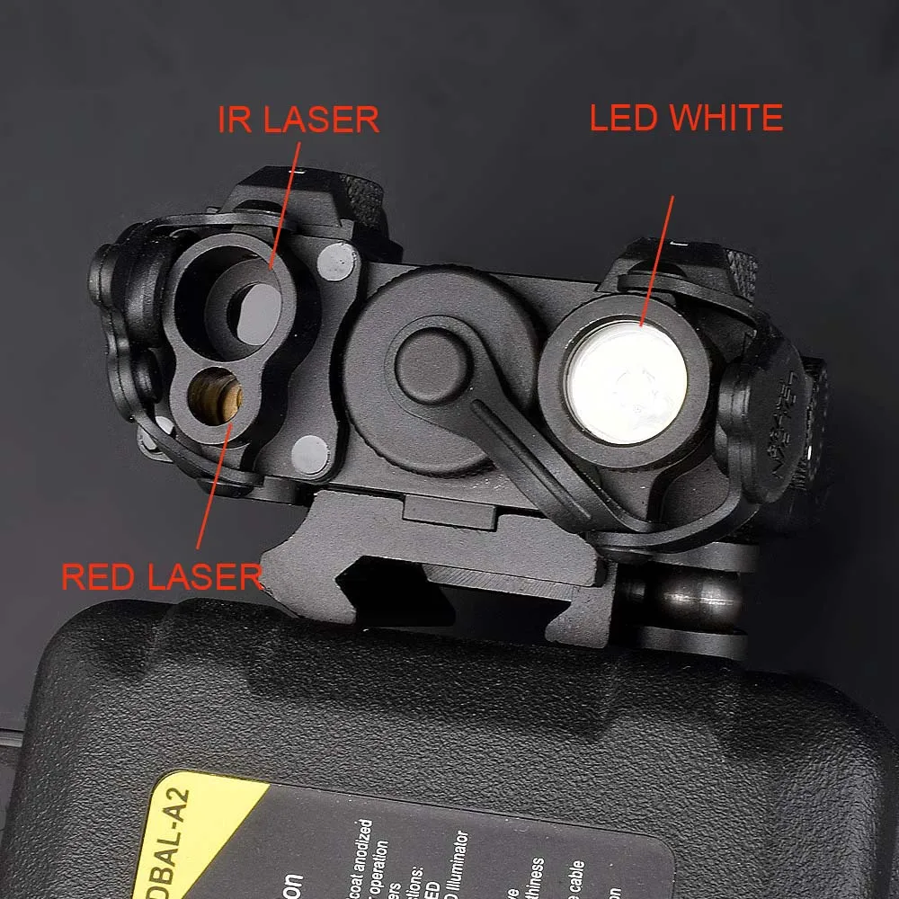 Imagem -05 - Visão Laser de Metal Vermelho para a Caça Dbal-a2 ir Laser Dual Beam Apontando Peq15a Infravermelho Lanterna Tática Luz Led Branca