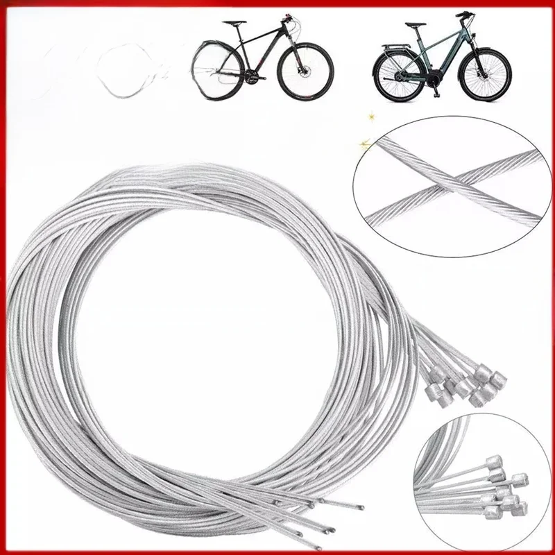 AliExpress Newest 10-1PC 2M MTB Bicycle Brake Line Bicycle Speed Line Fixed Gear Shifter Gear Brake Cable Set Core Inner Wire MTB Road Bike