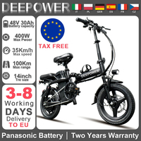 14 Inch Electric Bike Electric Bicycle Folding 48V 30Ah Battery 400W Adult Ebike Maximum Speed 35KM/H With USB Charging Port