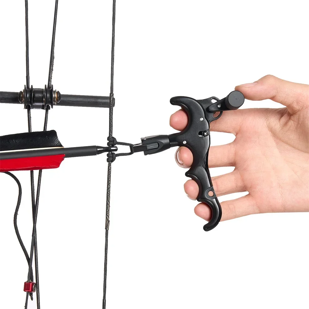 Toparchery Compound Bow Aid Releaser and D Loop Rope Adjustable Rotate 360° Thumb Release Bow Aluminum Alloy Archery Release Aid
