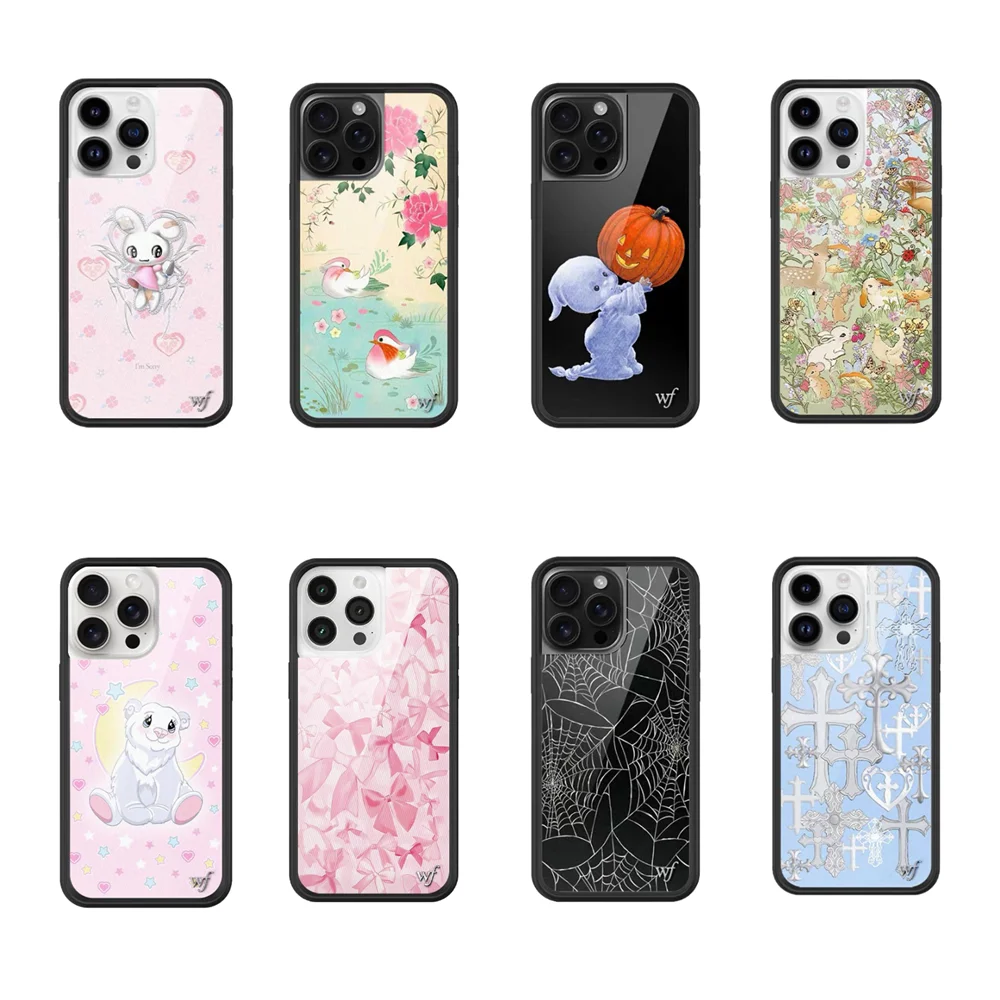 

New Wildflower 3D WF Ghost Spider Phone Case for iPhone 12 13 14 15 16 Pro Max Plus INS Cartoon Cover Lovers Lagoon Rabbit 16 15