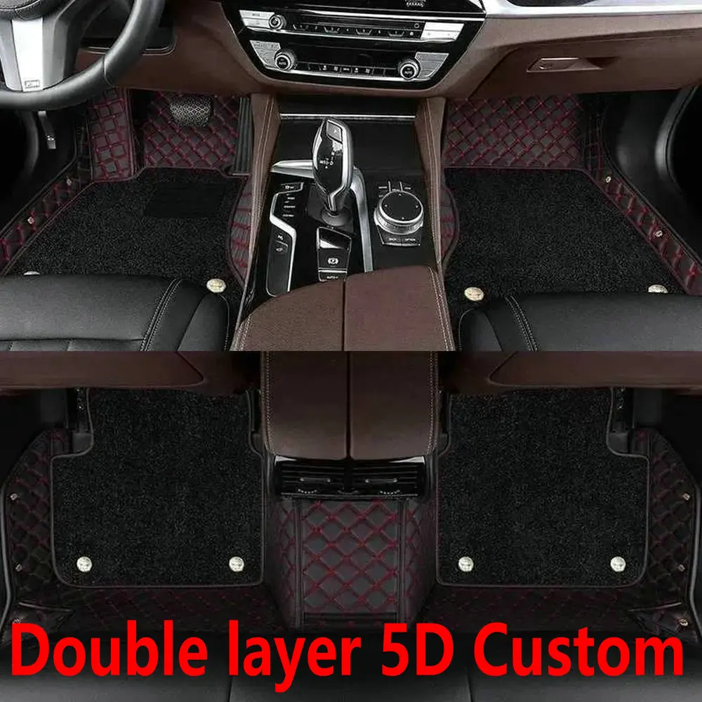 Tapis de sol de voiture Double couche personnalisés de luxe en cuir pour Audi A8 D3 2002 2003 2004 2005 2006, ensemble complet d'accessoires imperméables