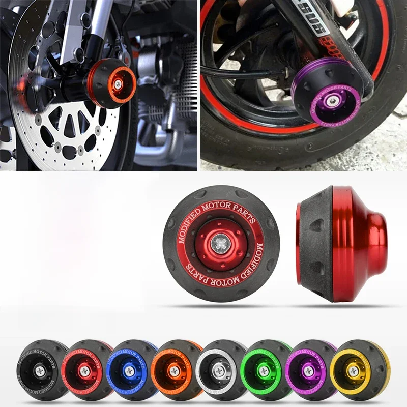 2/4Pcs Uniwersalna osłona koła motocykla Crash Pad Motocykl Crash Protectors Alloy Motocross Falling Front Fork Slider Cups — zdjęcie 2