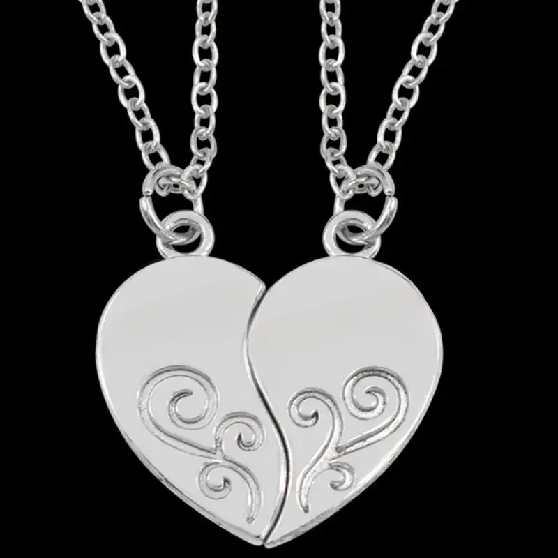 Collier Plaqué Argent Antique, Bijoux de Style Parent et Enfant, à la Mode, Belle Fille, Mère, Amour, 2 Pièces