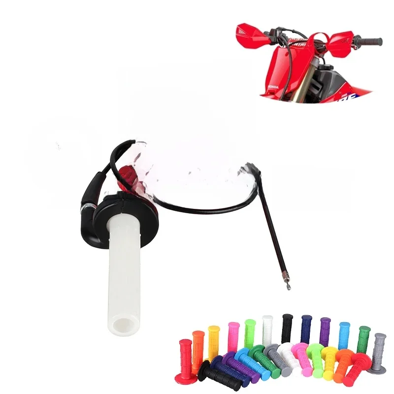 AliExpress NONE Motorcycle Universal 7/8" 22mm Hand Grip With Throttle Cable Handle Bar Grips For Pit Dirt Bike ATV Quad Motocross Racing