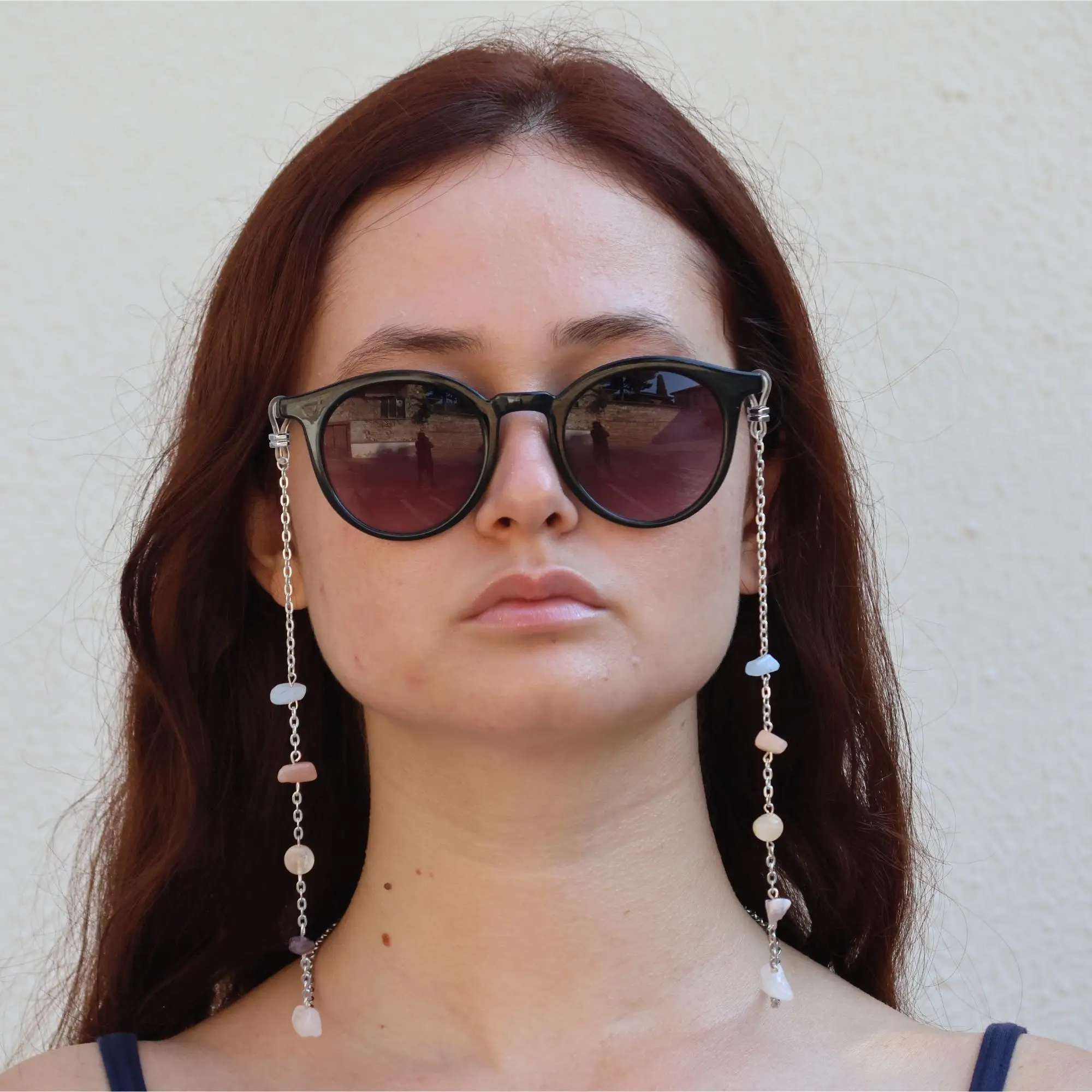 

Sunglasses Chains, Eyeglass Holder with Gemstones, face mask holder, Silver glasses chains, Aries glasses chain