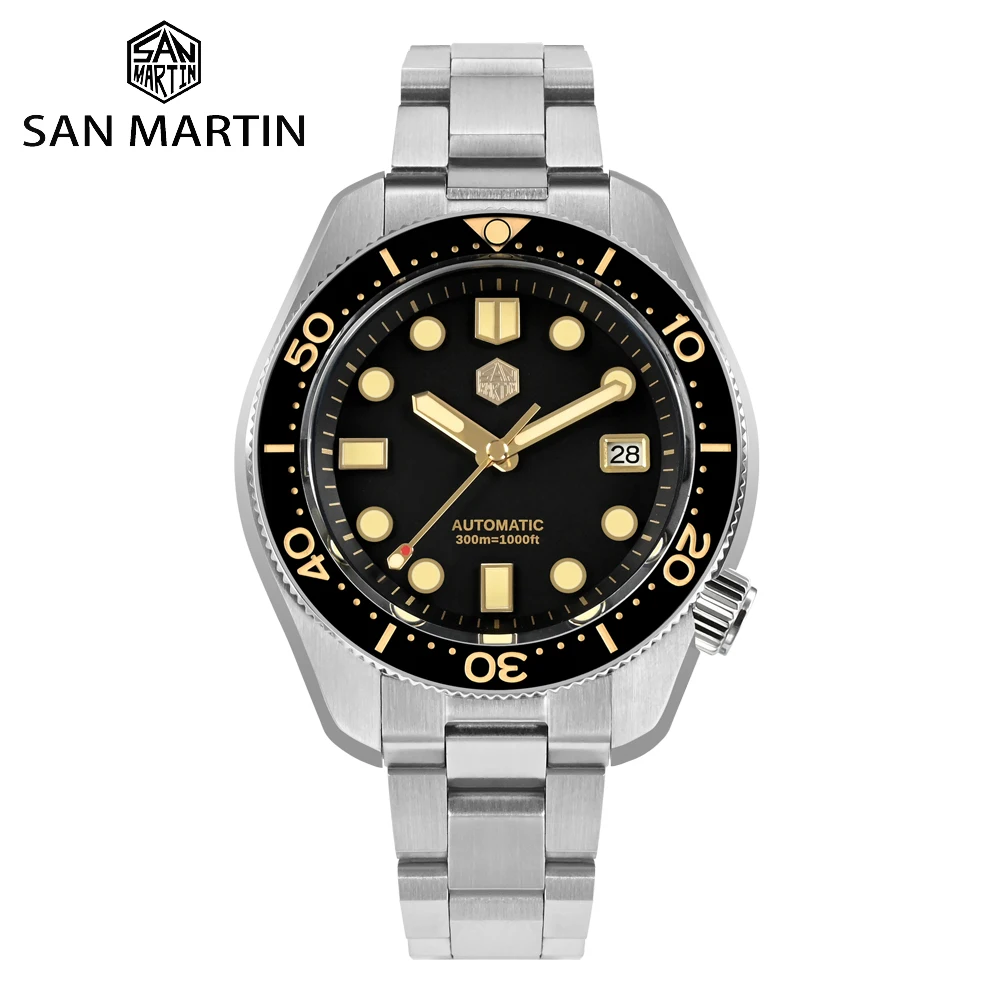 

San Martin Design 44mm Men Diver Watch MM300 Sport Steel Vintage NH35 Automatic Mechanical Sapphire Waterproof 300M Lum SN0087