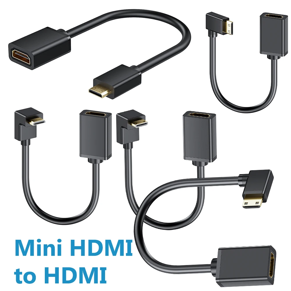 4K Mini HDMI to HDMI Cable HDMI 2.0 4K 60Hz Mini HDMI to HDMI Adapter Cable for Raspberry Pi Zero,Zero W,Zero 2W,Camera,Tablets