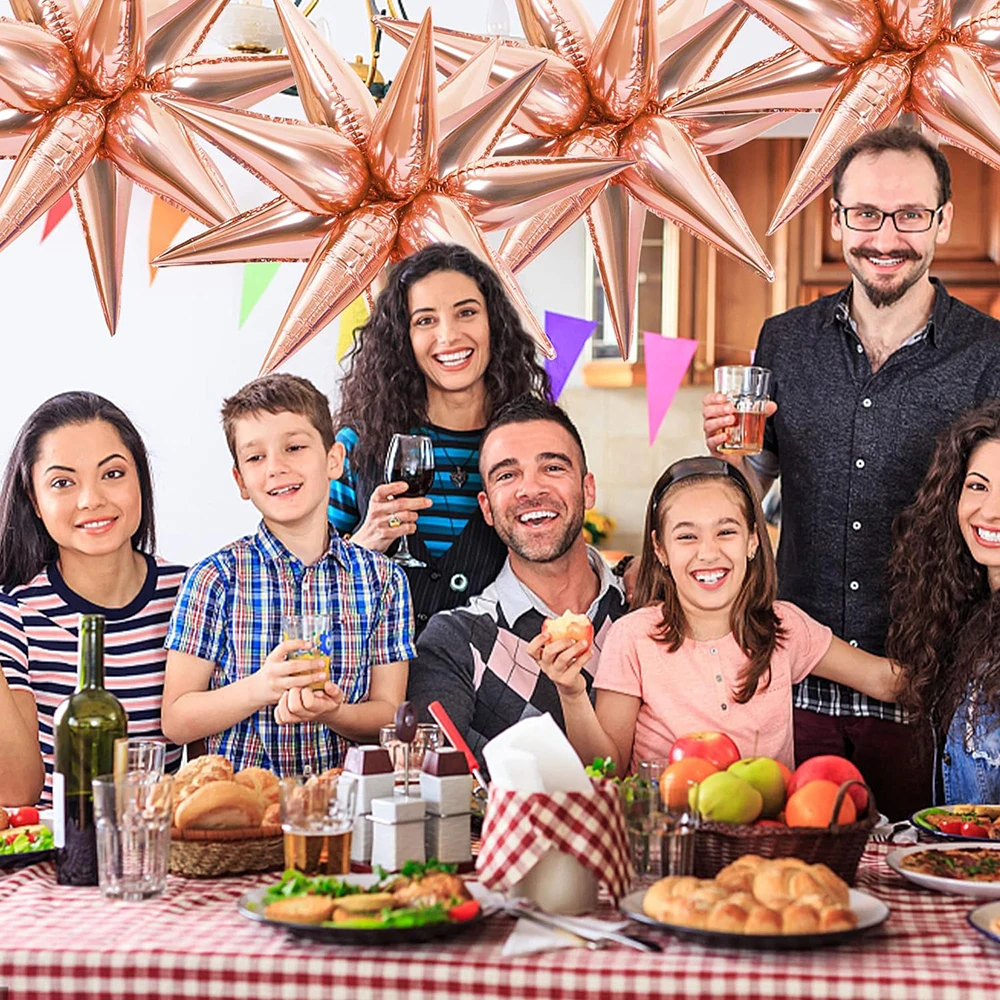 4pcs 22inch Star Balloons Red Black Gold Silver Explosion Star Foil Balloon Christmas New Year Birthday Party Decorations Globos - Image 5