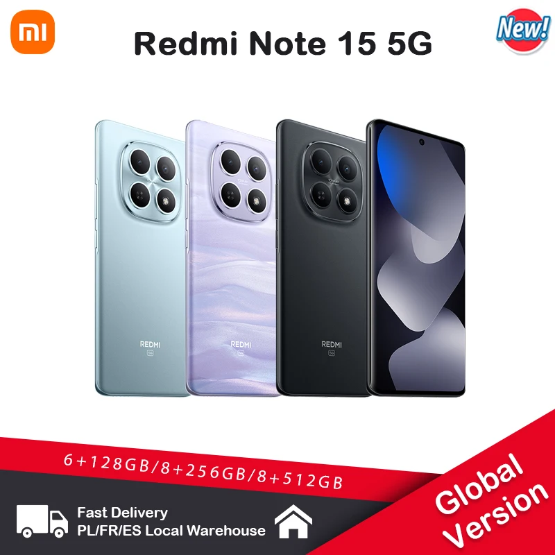 Xiaomi Redmi Note 15 5G NFC Version Globale 6.77 " AMOLED Snapdragon ® Appareil photo 6Gen3 108MP IP66