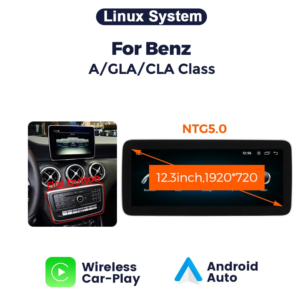 Android 14 Auto Radio Draadloze Carplay Voor Mercedes-Benz A-Klasse W176 Gla X156 Cla C 117 G Klasse W461 W463 Dsp Wifi Gps Multimedia