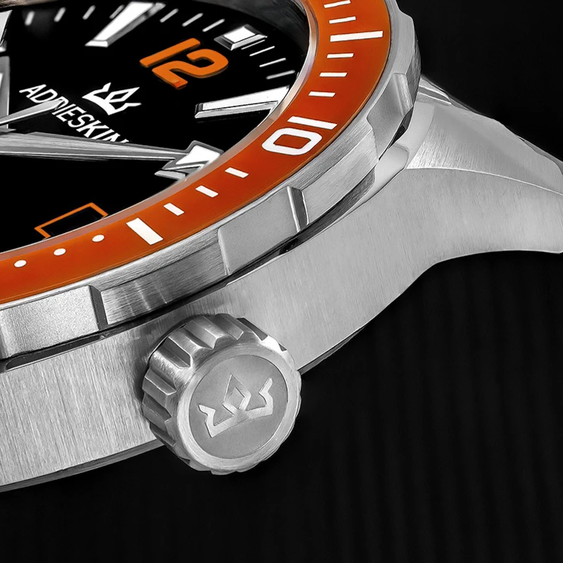 AddiesKin K009 Men's Luxury Diving Style Automatic Watch Miyota 9015 Ceramic Bezel Sand Finish Dial BGW9 Luminous Faceted Hands