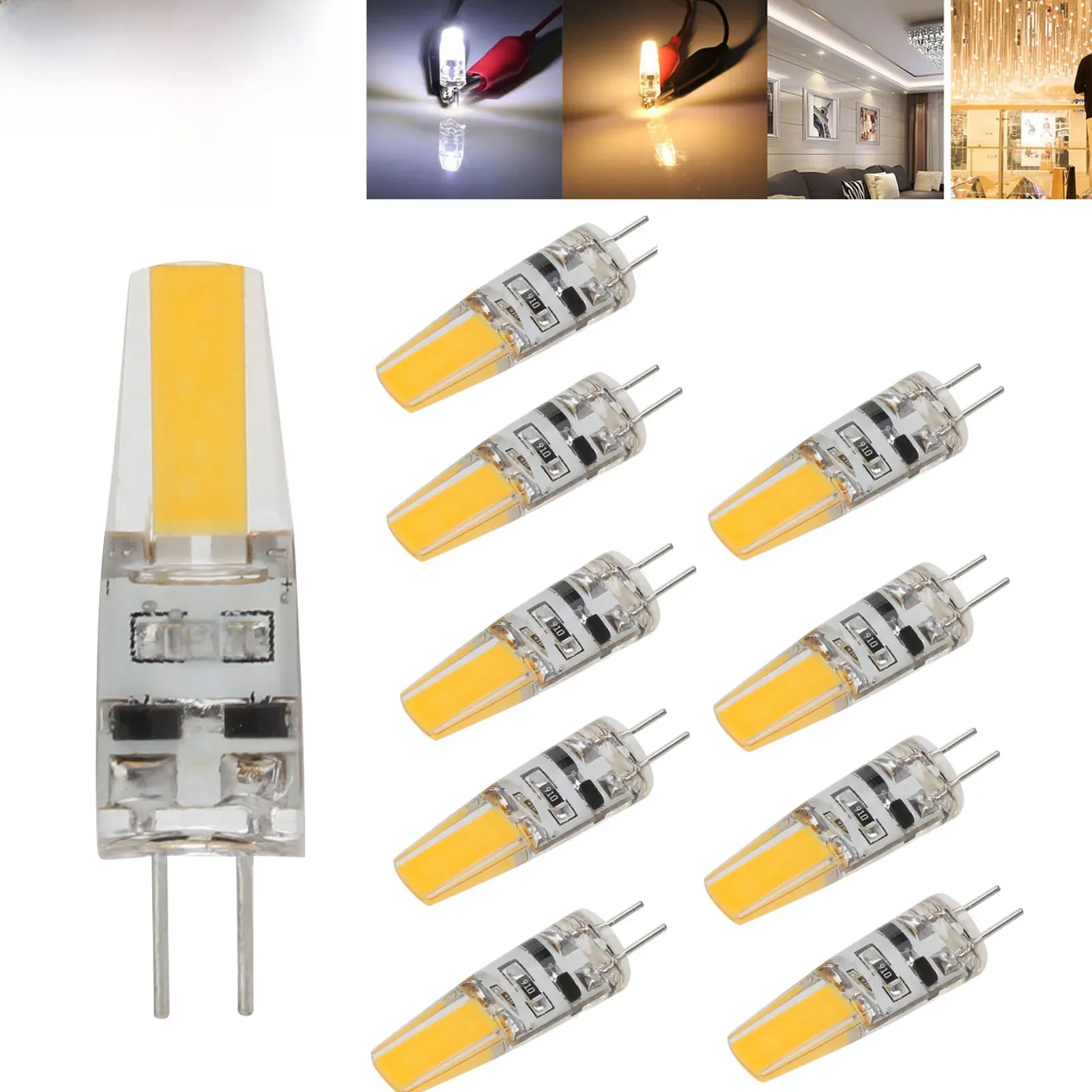 10Pcs Mini G4 LED COB Mais Lampen 6W AC DC 12V 220V Kerze Lichter Ersetzen 40W halogen Lampe Für Kronleuchter Scheinwerfer Dekoration