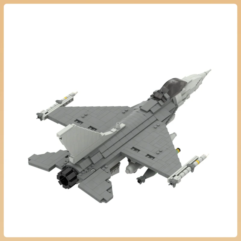 WW II Military Weapons US Air Force F-16 Fighting Falcon Fighter MOC Building Blocks Airplane Model Bricks Toys Children Gifts