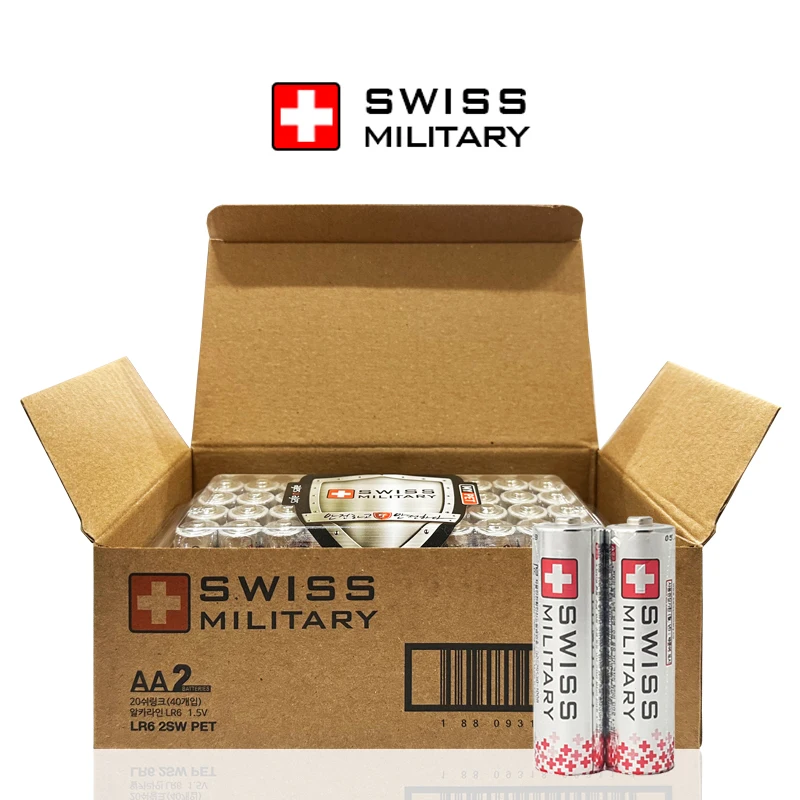 Swiss military alkaline AA battery LR6 1.5V 40 eggs PET