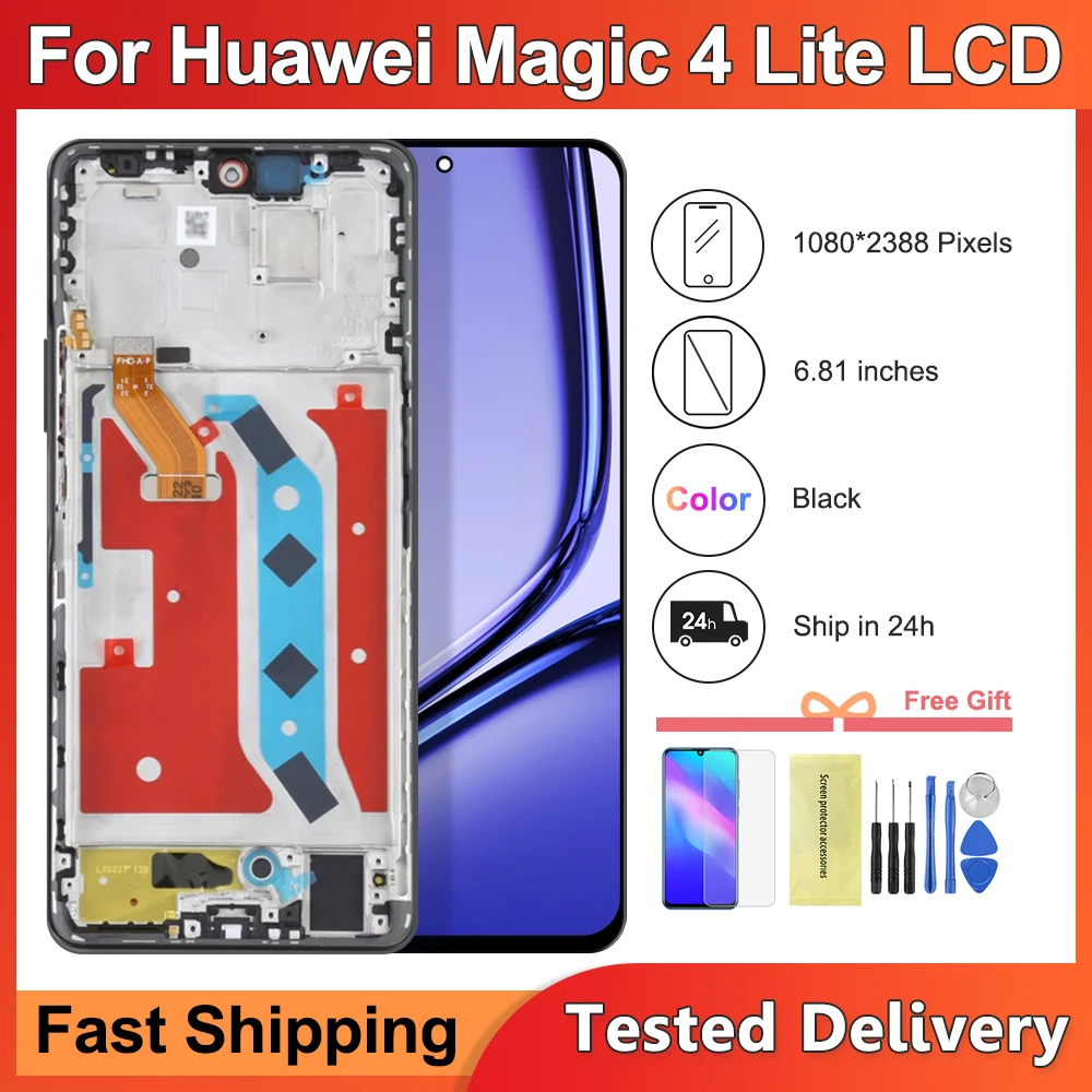 6.81\'\' For Honor Magic4 Lite LCD Replacement for Honor Magic 4 Lite ANY-LX1 ANY-LX2 ANY-LX3 LCD Touch Screen Digitizer Assembly