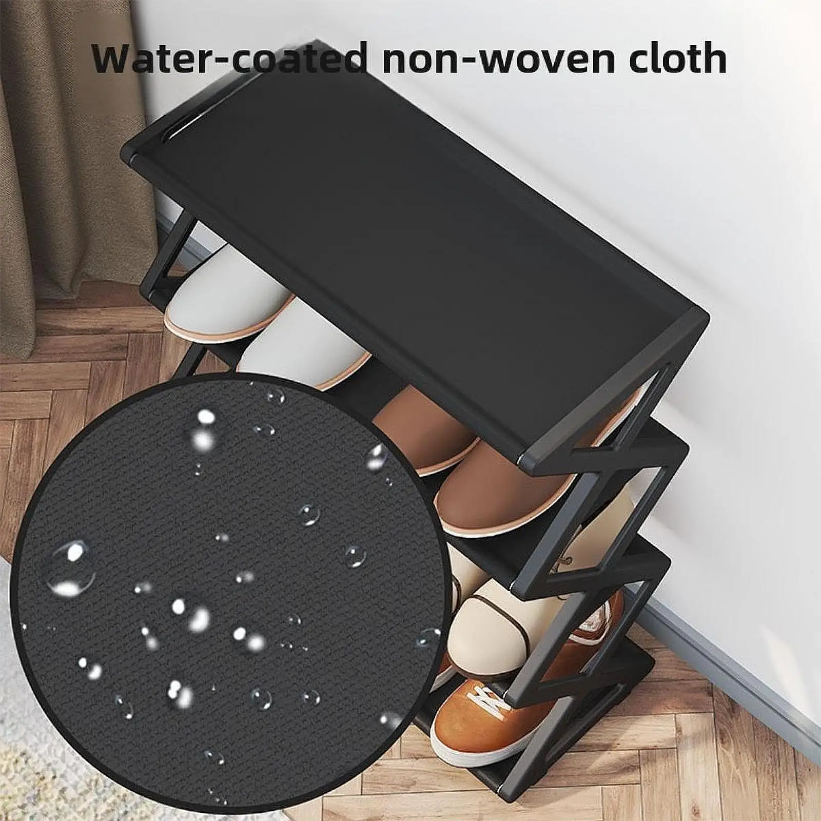 Creative X-Shaped Dustproof Shoe Rack Steel Pipe Shoe Rack Simple Assembly Shoe Rack For Front Door Entrance Shelving Lightweigh