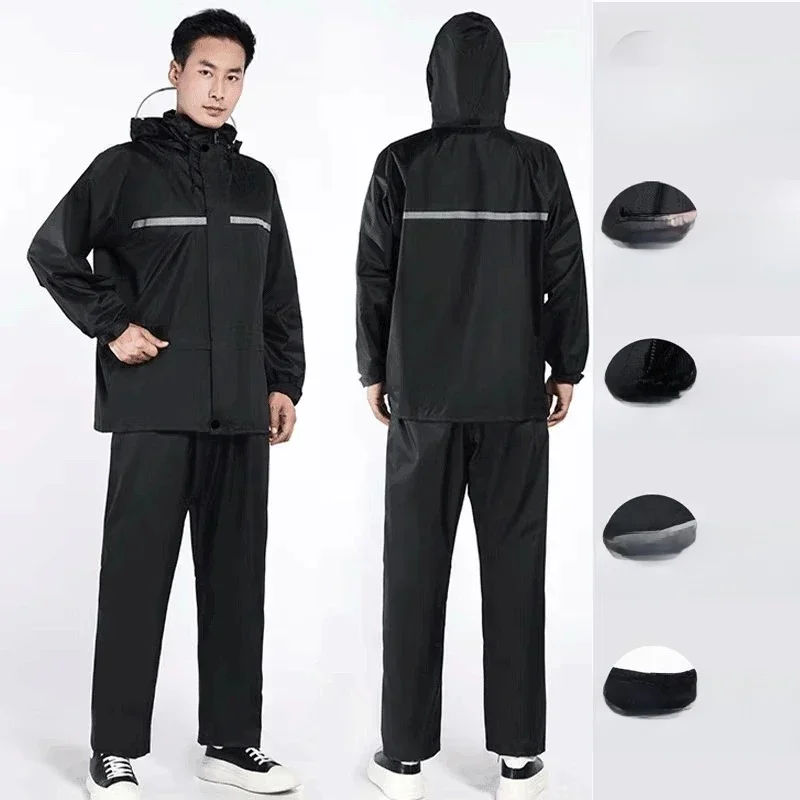 AliExpress NONE Raincoat and Rainpants Suit Full Body Rainstorm Prevention Electric Bicycle Motorcycle Takeaway Riding Reflective Split Raincoat