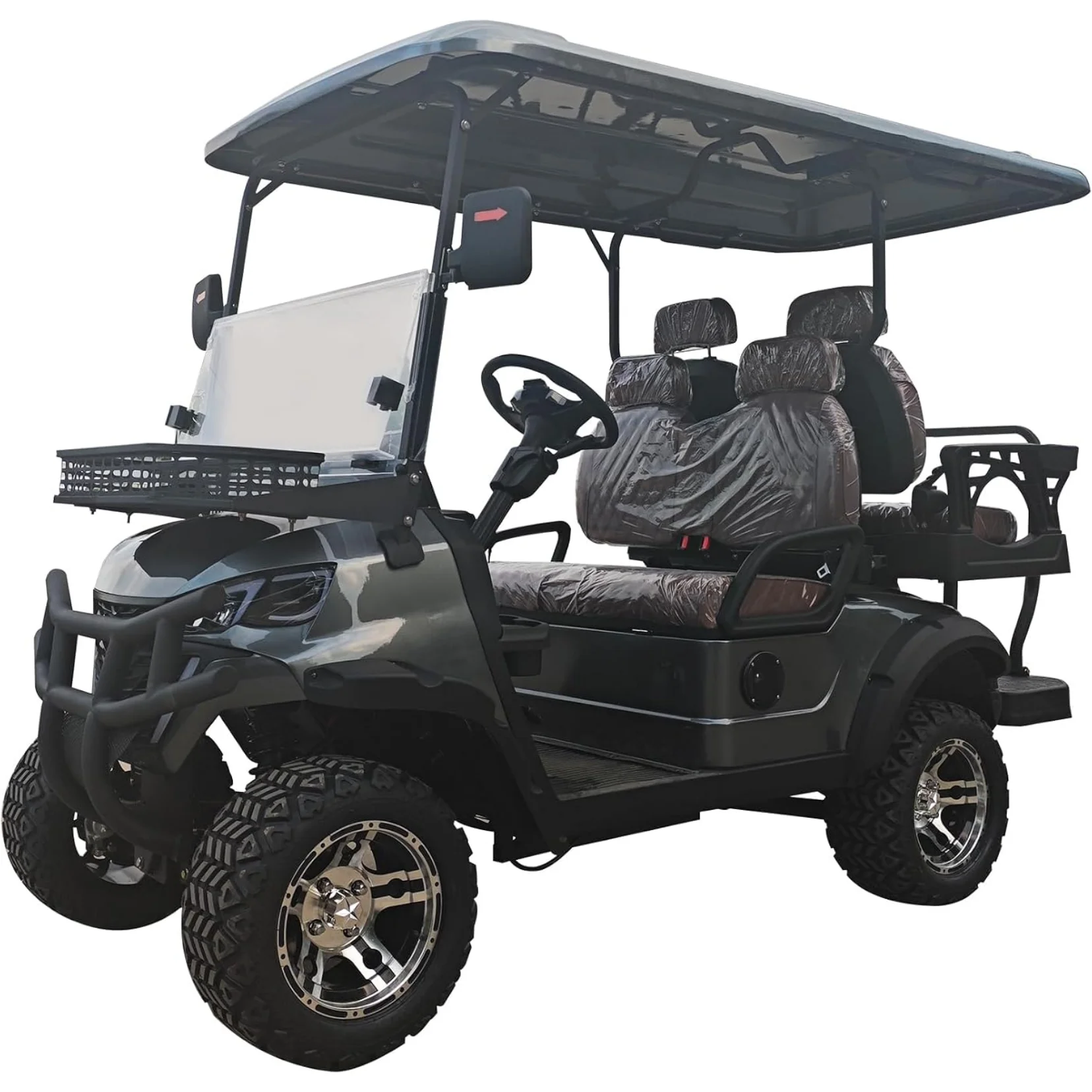 60V 4 SEATER 45-M!LE L0NG RANGE ELECTR!C G0LF CART 800 LBS CAPAC!TY HEAVY DUTY F0R RECREAT!0NAL W!TH LED L!GHTS QU!CK CHARG!NG AGR!CULTURAL & C0MMERC!AL APPL!CAT!0NS