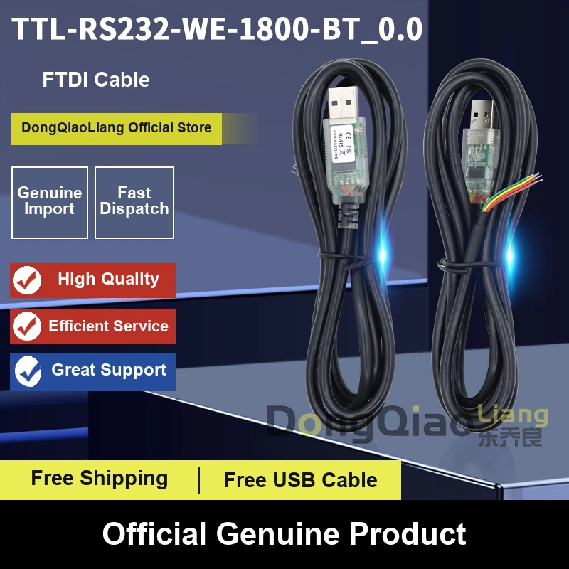 For FTDI Genuine Imported TTL-RS232-WE-1800-BT_0.0 FT232RQ Serial UART 0V