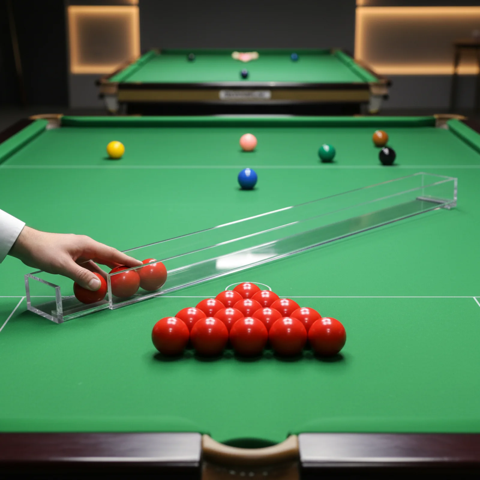 Cue Stick Exercise Semi Automatic Ball Rack Acrylic Billiards Stroke Training Compact Holder for Structured Sports Game Practice